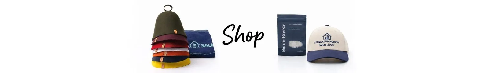 Shop — sauna hats, towels, salt and caps